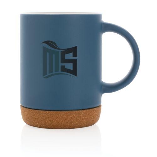 Achat Mug en céramique avec base en liège - bleu