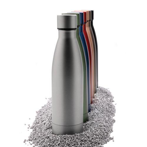 Achat Bouteille iso couleur pleine en acier inoxydable recyclé RCS - gris