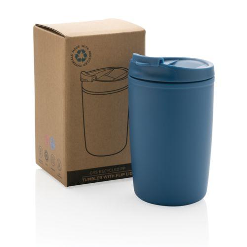 Achat Mug en PP recyclé GRS avec couvercle à bascule - bleu