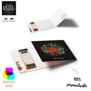 Carte 1 Barre 10g Gianduja avec bague personnalisable