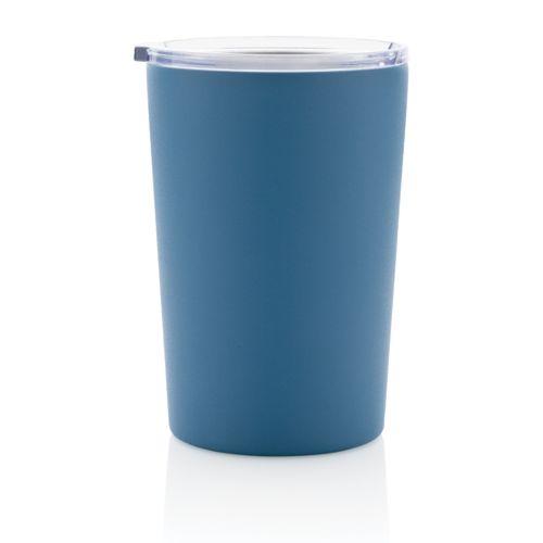 Achat Tasse moderne en acier inoxydable recyclé RCS avec couvercle - bleu