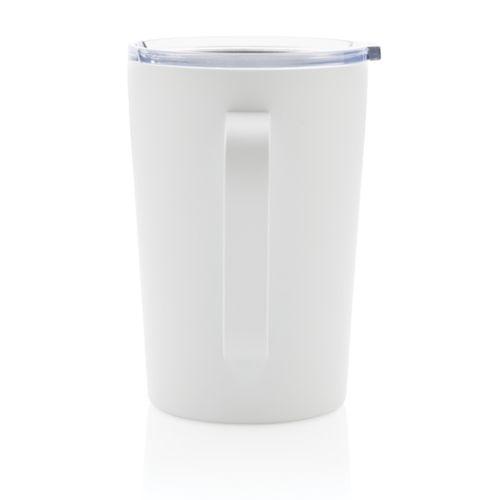 Achat Tasse moderne en acier inoxydable recyclé RCS avec couvercle - blanc