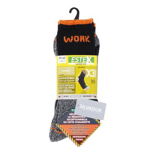 Achat Lot de 3 paires de chaussettes SAFETY WORK - noir