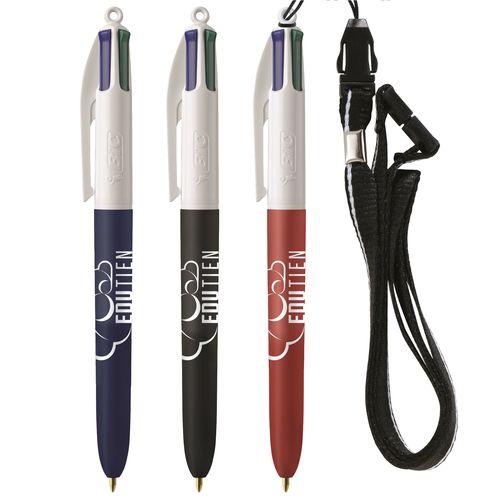 Achat BIC® 4 Colours Soft with Lanyard - Made in France - noir