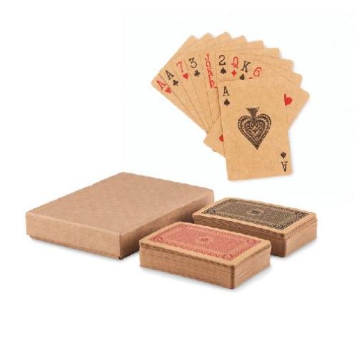 Achat 2 jeux de cartes papier recyclé ARUBA DUO - bois