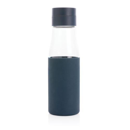 Achat Bouteille en verre 600ml avec compteur d'hydradation Ukiyo - bleu