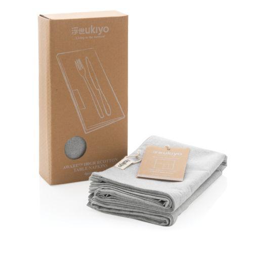 Achat Set de 4 serviettes de table Ukiyo en rcotton 180gr Aware™ - gris