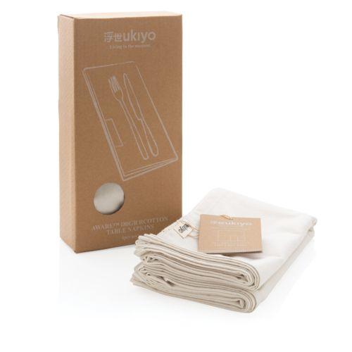 Achat Set de 4 serviettes de table Ukiyo en rcotton 180gr Aware™ - blanc cassé