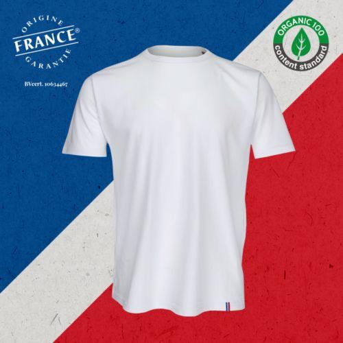 Achat T-Shirt Homme Made in France Col Rond Colletage JEAN - blanc