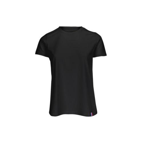 Achat T-Shirt Homme Made in France Col Rond Bord Cote MAURICETTE - noir