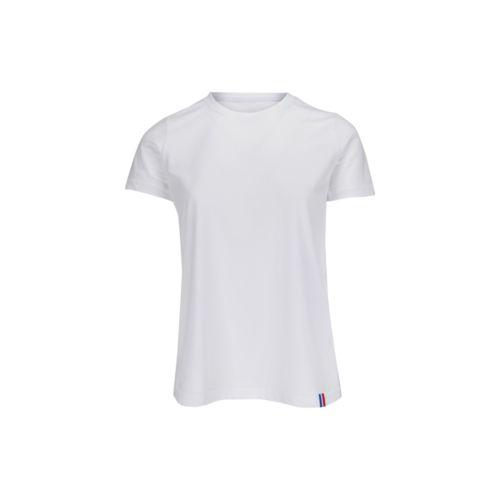 Achat T-Shirt Homme Made in France Col Rond Bord Cote MAURICETTE - blanc