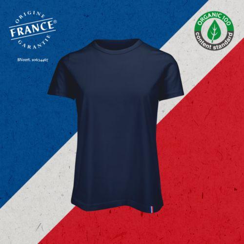 Achat T-Shirt Femme Made in France Col Rond Colletage JEANNETTE - blanc