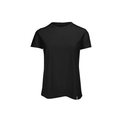 Achat T-Shirt Femme Made in France Col Rond Colletage JEANNETTE - noir
