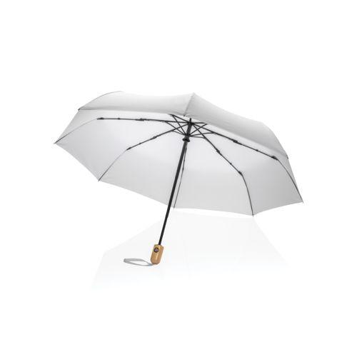 Achat Parapluie 21" automatique rPET 190T et bambou Impact AWARE™ - blanc