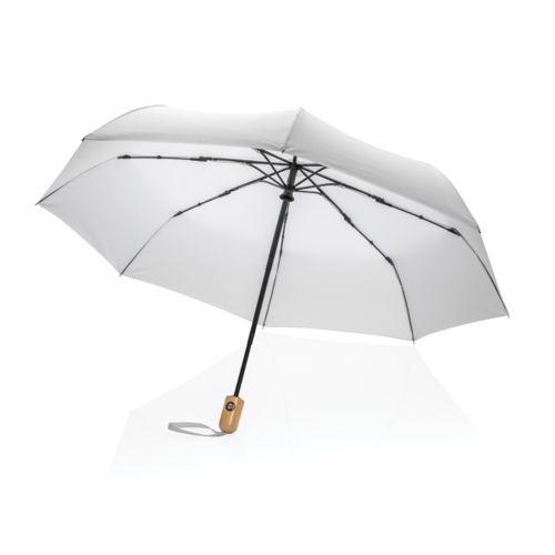 Achat Parapluie 21" automatique rPET 190T et bambou Impact AWARE™ - blanc