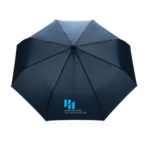 Achat Parapluie 21" automatique rPET 190T et bambou Impact AWARE™ - bleu marine