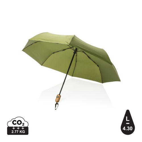 Achat Parapluie 21" automatique rPET 190T et bambou Impact AWARE™ - vert