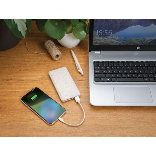 Achat Powerbank en fibre de paille de blé 10.000 mAh - marron