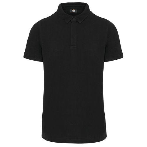 Achat Polo col boutons pression manches courtes homme - noir