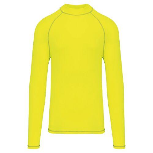 Achat T-shirt technique à manches longues avec protection anti-UV unisexe - jaune fluo