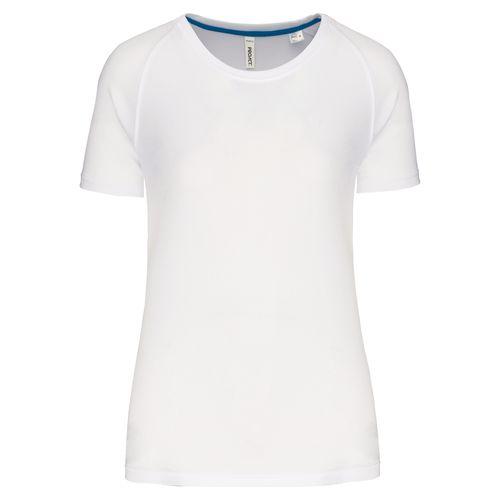 Achat T-shirt de sport à col rond recyclé femme - blanc