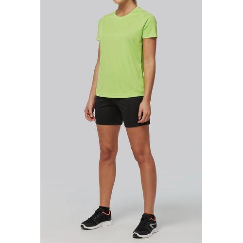 Achat T-shirt de sport à col rond recyclé femme - jaune fluo