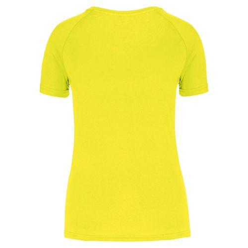 Achat T-shirt de sport à col rond recyclé femme - jaune fluo