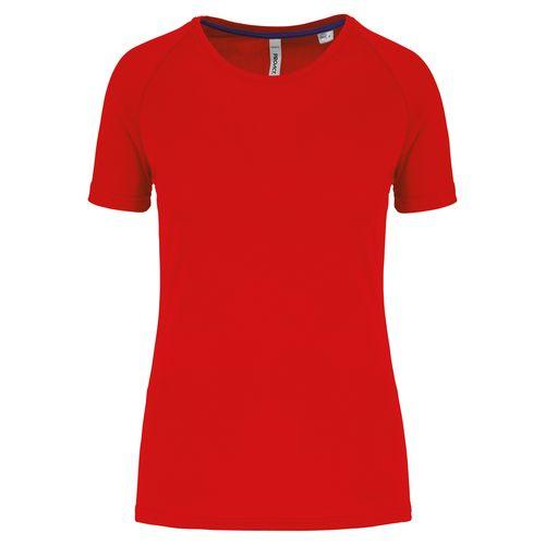 Achat T-shirt de sport à col rond recyclé femme - rouge