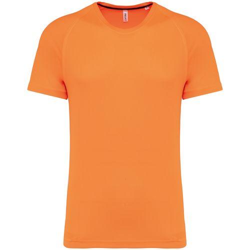 Achat T-shirt de sport à col rond recyclé homme - orange fluo