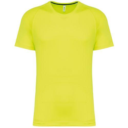 Achat T-shirt de sport à col rond recyclé homme - jaune fluo