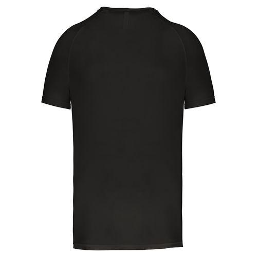 Achat T-shirt de sport à col rond recyclé homme - noir