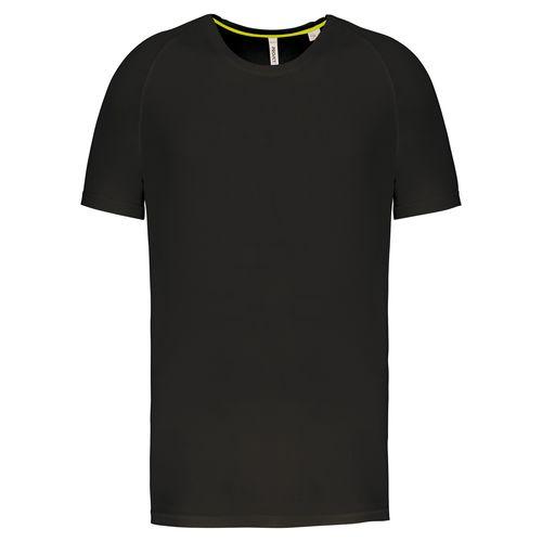 Achat T-shirt de sport à col rond recyclé homme - noir