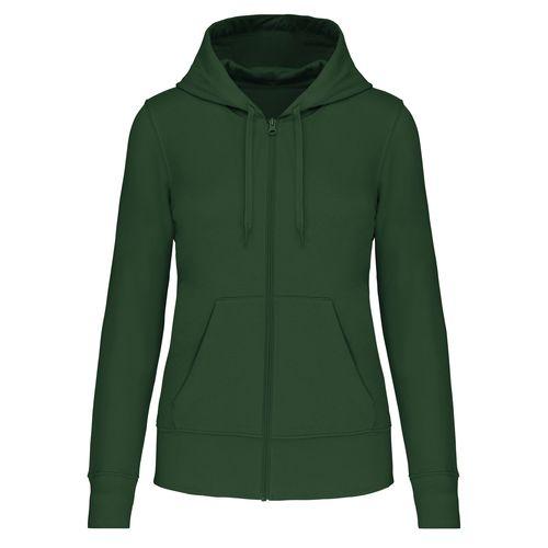 Achat Sweat-shirt écoresponsable zippé à capuche femme - vert forêt