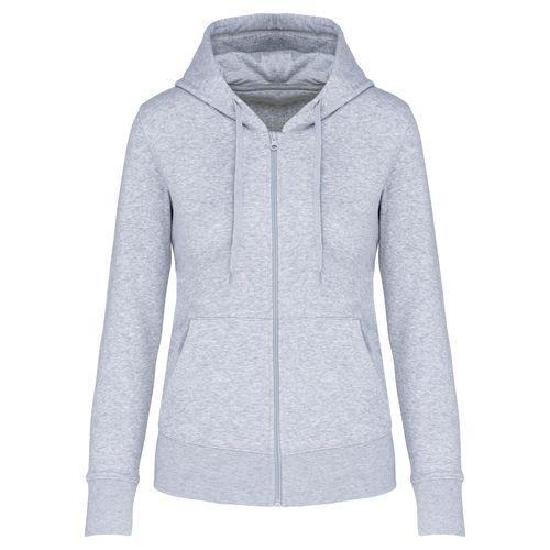 Achat Sweat-shirt écoresponsable zippé à capuche femme - gris oxford