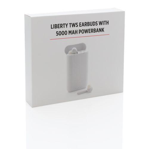 Achat Ecouteurs TWS avec powerbank 5000 mAh Liberty - blanc