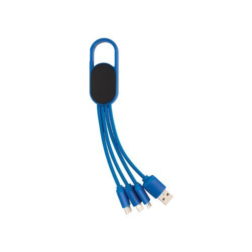 Achat Câble 4 en 1 avec mousqueton - bleu