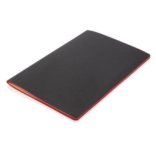 Achat Carnet de notes A5 avec couverture souple et bord coloré - rouge