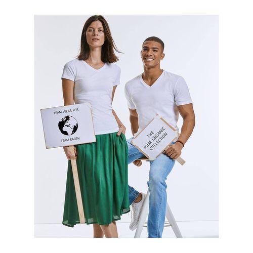 Achat T-shirt organique col V femme - blanc