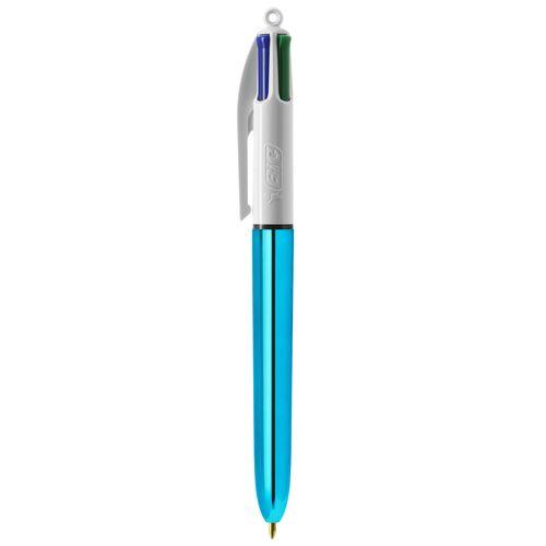 Achat BIC® 4 Colours Shine bille + Lanyard - bleu métallisé