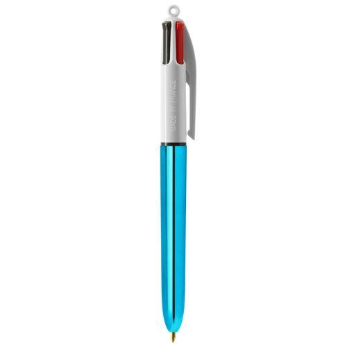 Achat BIC® 4 Colours Shine bille + Lanyard - bleu métallisé