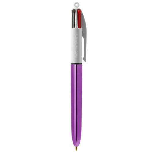 Achat BIC® 4 Colours Shine bille + Lanyard - violet métallisé