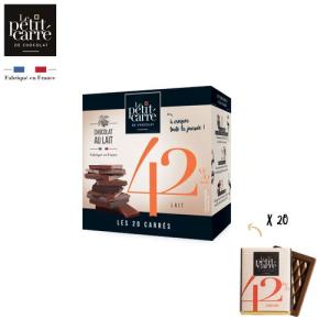 Boîte de 20 carrés 100g 42% Lacté - Made in France