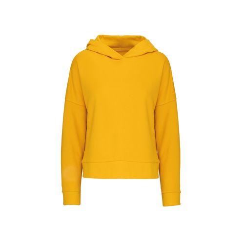 Achat Sweat-shirt capuche Lounge bio femme - jaune foncé
