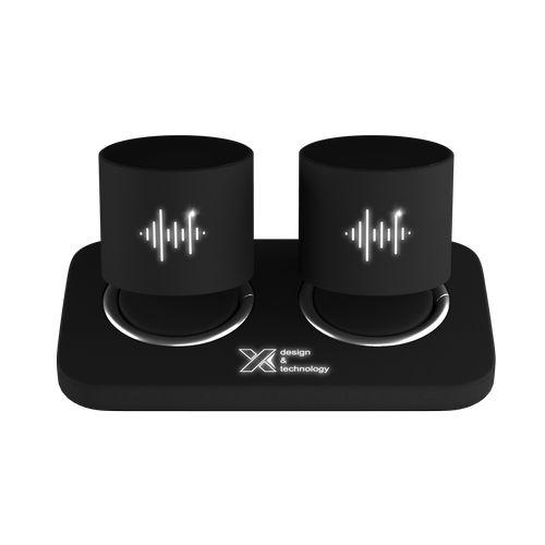 Achat speaker double ring 2 x 3W - noir - logo lumineux blanc - Stock - noir