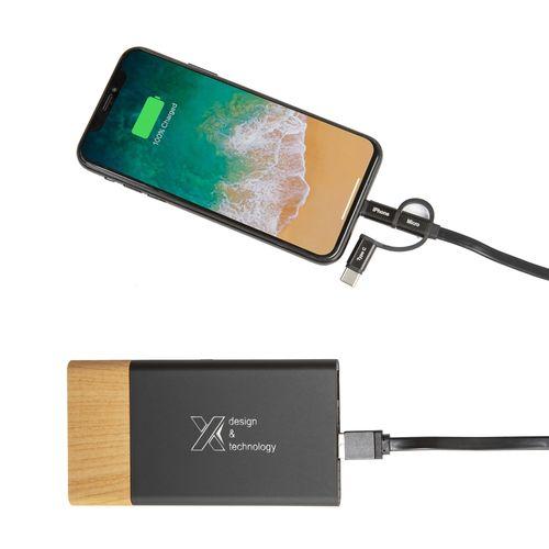 Achat chargeur clever 5000 - or rose / noir - logo lumineux blanc - Stock - bois