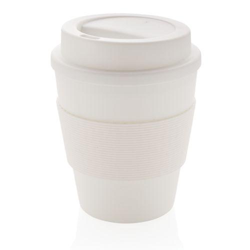 Achat Mug en PP recyclable avec couvercle à vis 350ml - blanc