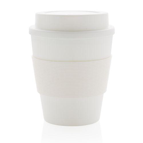 Achat Mug en PP recyclable avec couvercle à vis 350ml - blanc
