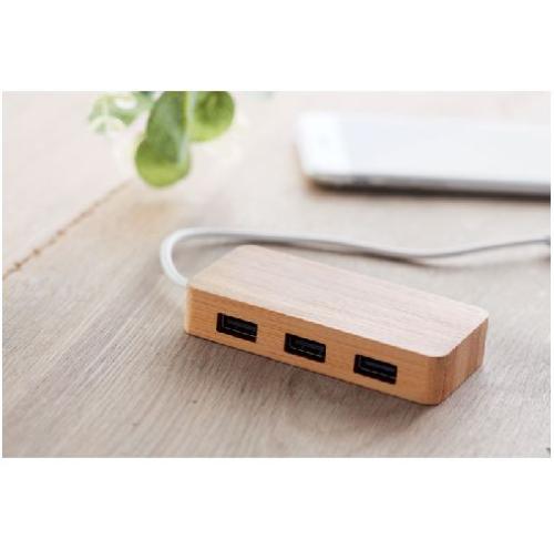 Achat Hub USB 3 ports Bambou - bois