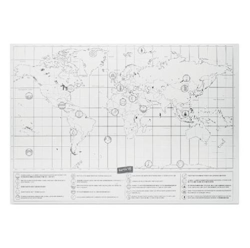 Achat Carte du monde à gratter - beige