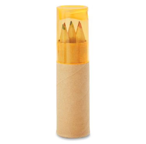 Achat Tube de 6 crayons de couleur - orange transparent